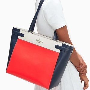 Kate Spade laptop tote red blue